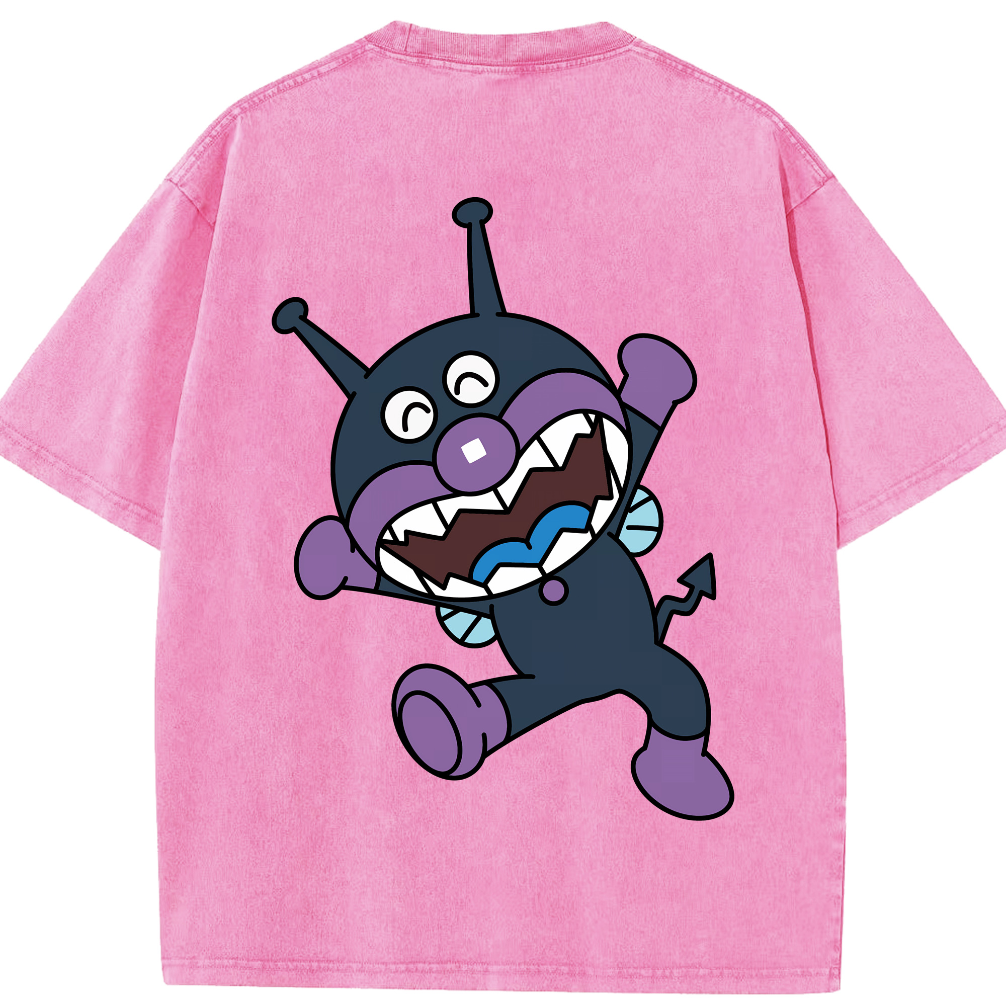 （画像用） アンパンマン Anpanman 綿100% ヴィンテージ風 半袖Tシャツ（背面プリント）